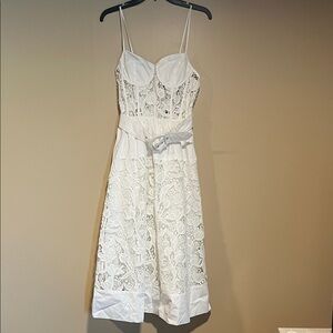 En Saison Elegant White Lace Dress from Anthropologie